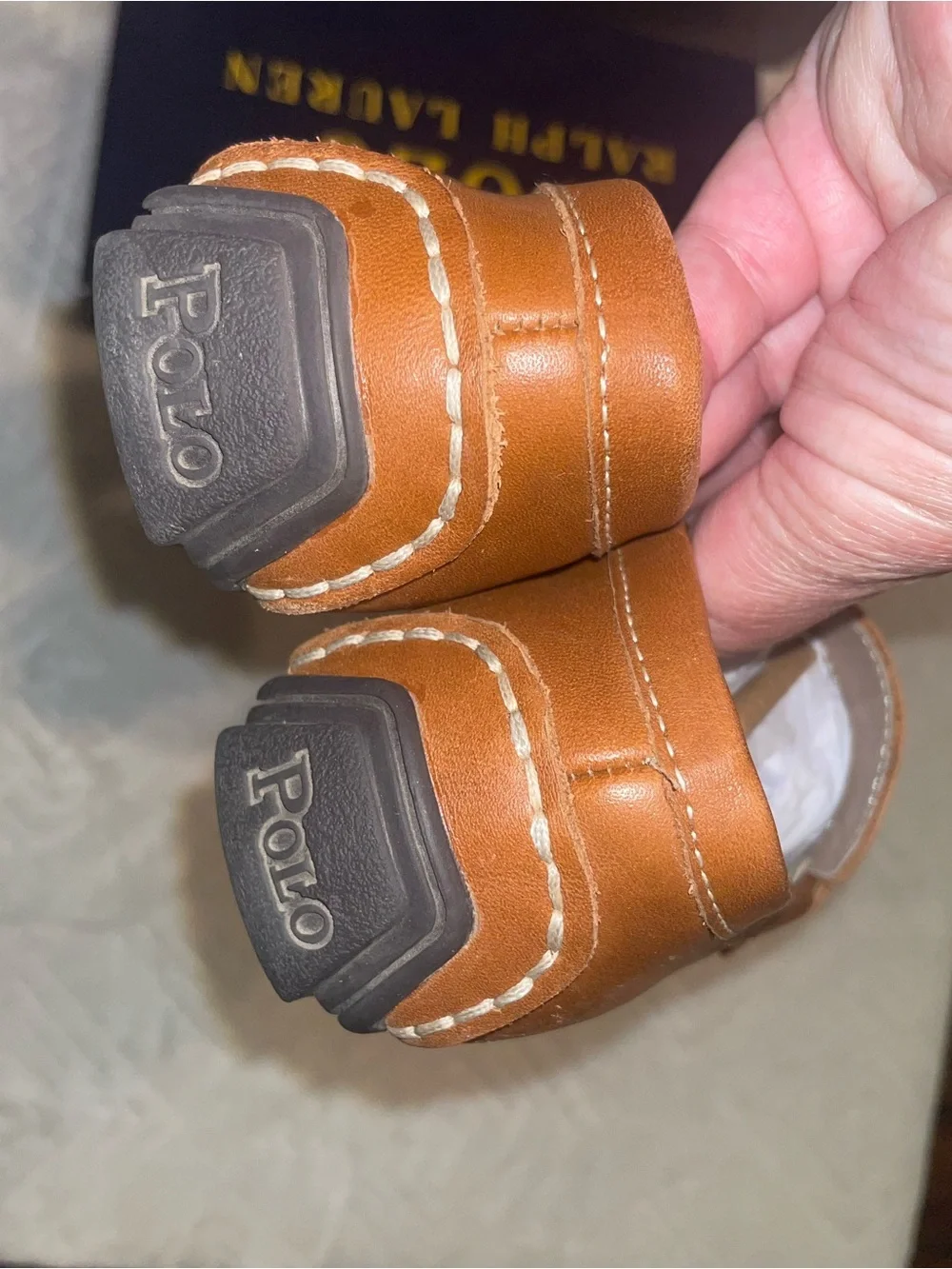 Polo by Ralph Lauren Boys Tan Leather Penny Loafers